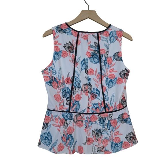 Banana Republic Womens 8 Leaf Pattern Peplum Blouse - Picture 2 of 8